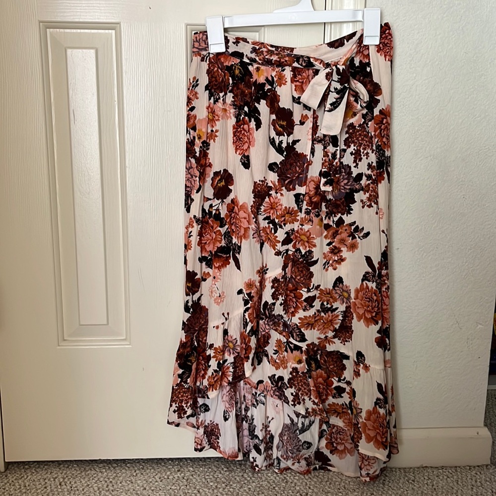 Pink floral skirt